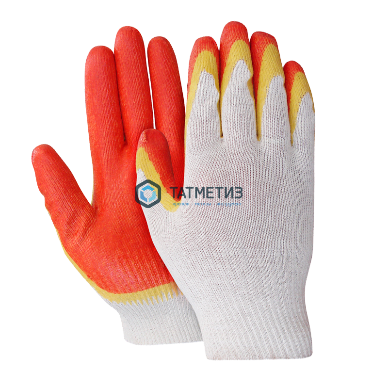 Перчатки трик. х/б с ДВОЙНЫМ латекс.покрытием, красные, И/У -  магазин «ТАТМЕТИЗ»