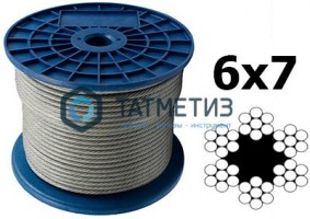 Трос стальной оц. 5 мм DIN 3055 (100 м/бух) | «ТАТМЕТИЗ» Трос стальной оц. 5 мм DIN 3055 (100 м/бух) - магазин крепежа «ТАТМЕТИЗ»