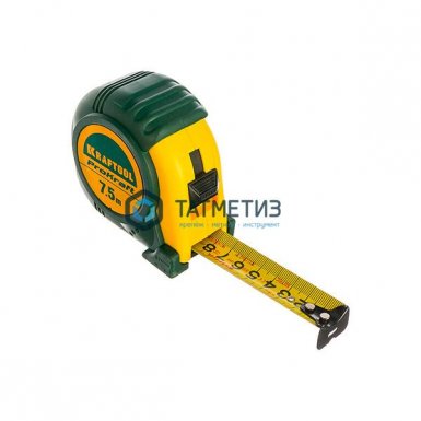 Рулетка KRAFTOOL "EXPERT" с нейлоновым покрытием, обрезин корпус, 7,5/25мм -  магазин «ТАТМЕТИЗ»
