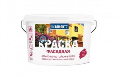 Краска ВД  PROREMONT для фасадов  БЕЛАЯ 3 кг. -  магазин «ТАТМЕТИЗ»