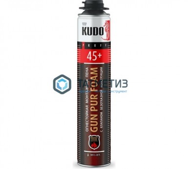 Пена монтажная проф огнестойкая KUDO PROFF 45+, всесезонная 1000 мл /12 -  магазин крепежа «ТАТМЕТИЗ»