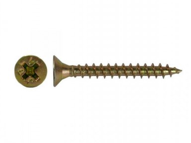 Саморезы потай по дереву желтые, PH2  3,5х45 (8 000 шт/уп) SR -  магазин «ТАТМЕТИЗ»