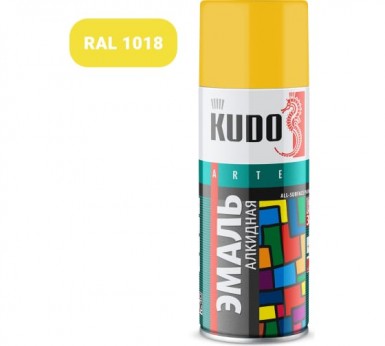 Краска аэроз. KUDO 520 мл. №1013  ЖЕЛТАЯ  RAL 1018 -  магазин крепежа «ТАТМЕТИЗ»