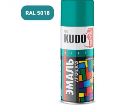 Краска аэроз. KUDO 520 мл. №1020  БИРЮЗОВАЯ  RAL 5018 -  магазин крепежа «ТАТМЕТИЗ»